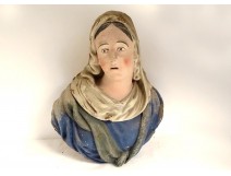 Statue bust Saint Mary Magdalene Magdala polychrome wood XVIIIth century