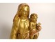 Sculpture Virgin and Child Jesus gilded wood blackened wood XIXth century