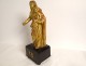 Sculpture Virgin and Child Jesus gilded wood blackened wood XIXth century