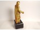 Sculpture Virgin and Child Jesus gilded wood blackened wood XIXth century