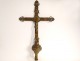 Processional cross Christ crucifix bronze brass gilt Virgin Mary XVII