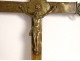 Processional cross Christ crucifix bronze brass gilt Virgin Mary XVII