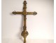 Processional cross Christ crucifix bronze brass gilt Virgin Mary XVII