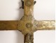 Processional cross Christ crucifix bronze brass gilt Virgin Mary XVII