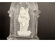 Pair of crystal-ceramic oratory ornaments Virgin Child Christ cross XIXth