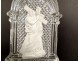 Pair of crystal-ceramic oratory ornaments Virgin Child Christ cross XIXth