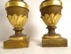 Pair of fire pots woodwork elements carved wood decoration XVIIIth century vases