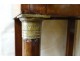 Empire mahogany bedside table gray marble gilt bronze columns nineteenth century