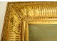 HST orientalist painting landscape palm trees characters golden frame XIX