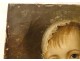 HST painting portrait young child gilded stucco frame late 18th early 19th century