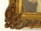 HST painting portrait young child gilded stucco frame late 18th early 19th century