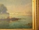 HSP landscape painting Venice French garden gondola characters XIXth century