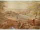 Gouache landscape Italy Poussin school Galerie Doria Rome Montpetit 1806 XIXth