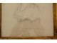 Drawing portrait young elegant woman pearl necklace 1786 XVIIIth century