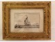 Marine engraving boat Gabare casting off Pierre Ozanne Paris late 18th century