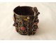 Silver hinged bracelet with enamels Algeria Kabyle Maghreb Berber Morocco XXth