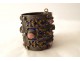 Silver hinged bracelet with enamels Algeria Kabyle Maghreb Berber Morocco XXth