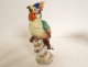 2 polychrome German porcelain parrots flowers late 19th early 20th century