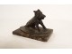 Small marble bronze boar paperweight sculpture 19th century