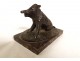 Small marble bronze boar paperweight sculpture 19th century