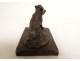 Small marble bronze boar paperweight sculpture 19th century