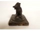 Small marble bronze boar paperweight sculpture 19th century