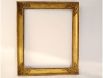 Empire frame stuccoed wood gilded palmettes flowers XIXth century