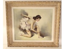 HST painting Georges Guinegault portrait dancer young woman 20th century