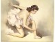 HST painting Georges Guinegault portrait dancer young woman 20th century
