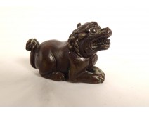 Netsuke bronze Japan Dog of Fô Meiji late 19th century