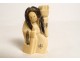 Netsuke Katabori character swivel head carved ivory Japan signed XIXth