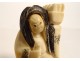 Netsuke Katabori character swivel head carved ivory Japan signed XIXth