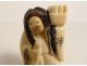 Netsuke Katabori character swivel head carved ivory Japan signed XIXth