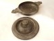 Bowl with pewter ears portraits characters profile signed 18th century