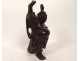 Statue sculpture wood root Laughing Buddha standing China 20th century