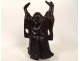 Statue sculpture wood root Laughing Buddha standing China 20th century