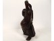 Statue sculpture wood root Laughing Buddha standing China 20th century
