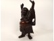 Statue sculpture wood root Laughing Buddha standing China 20th century