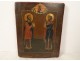 Russian Orthodox icon HSP Saints Côme Damien Cosmas Damian late 18th century