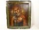Russian Orthodox icon Our Lady Vladimir Virgin Tenderness copper XIXth