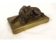 Sculpture gilt bronze paperweight dog lying spaniel XIXth century