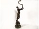 Bronze sculpture naked woman Eve snake Garden Eden Van Den Bossche XIXth