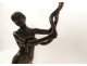 Bronze sculpture naked woman Eve snake Garden Eden Van Den Bossche XIXth