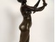 Bronze sculpture naked woman Eve snake Garden Eden Van Den Bossche XIXth