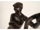 Bronze sculpture naked woman Eve snake Garden Eden Van Den Bossche XIXth