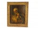 HST portrait painting Saint Jerome gilded wood frame XVIIth century