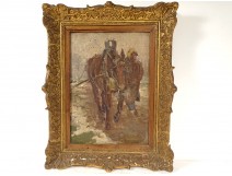 HSP pick-up table seaweed beach horse Brittany Normandy late 19th century
