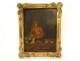 HST orientalist painting portrait young Arab boy golden frame XIXth century