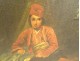 HST orientalist painting portrait young Arab boy golden frame XIXth century