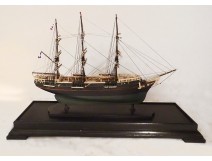 Painted wooden boat model Trois-Mâts ship Desaix late 19th 20th century collection
